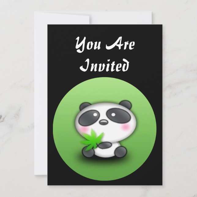 EASY TO CUSTOMIZE - Panda Bear Invitation (Front)