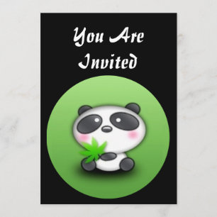 EASY TO CUSTOMIZE - Panda Bear Invitation