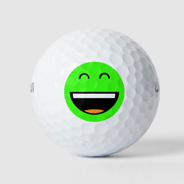Easy To Find Bright Green Emoji Golf Balls (Front)
