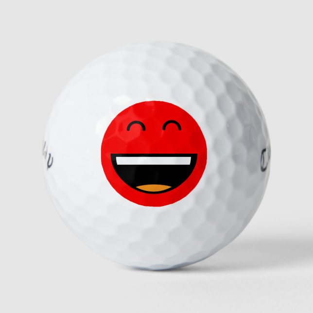 Easy To Find Bright Red Emoji Golf Balls (Front)