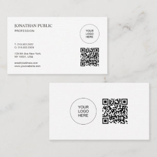 Easy to Make QR Code Modern Upload Your Logo Business Card