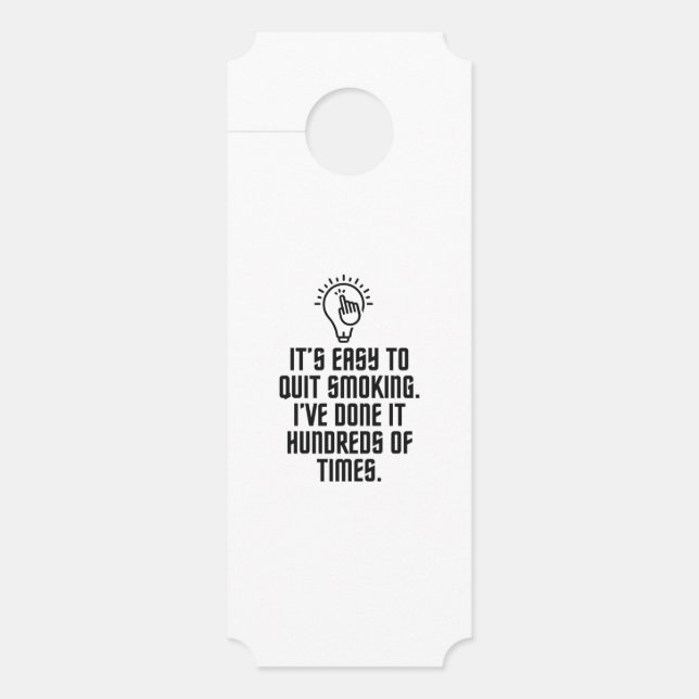 Easy to quit smoking door hanger (Front)