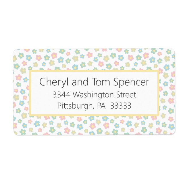 Easy To Read Cute Flowers Return Address Label (Front)