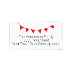 Easy to Read Red Banner Return Address Label