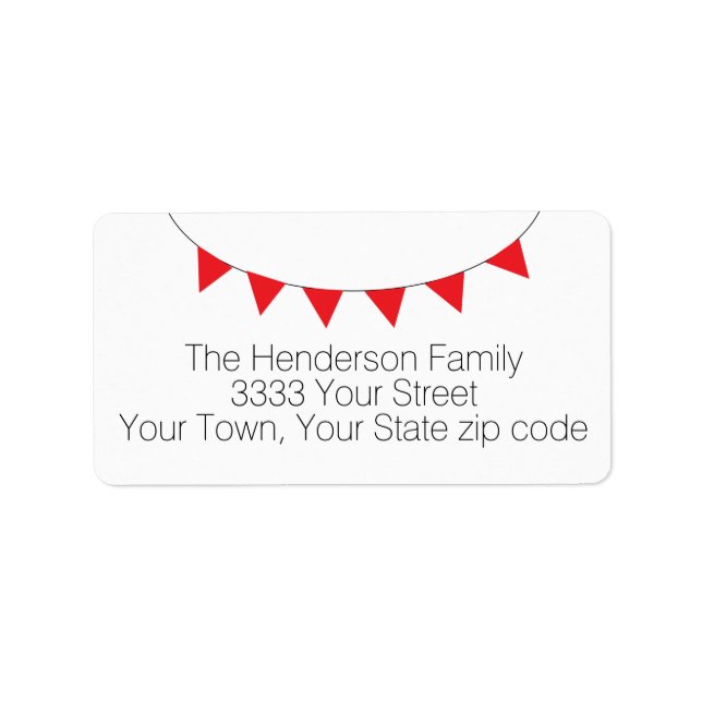 Easy to Read Red Banner Return Address Label (Front)