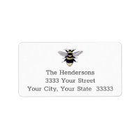 Easy to Read Vintage Bumble Bee Return Address