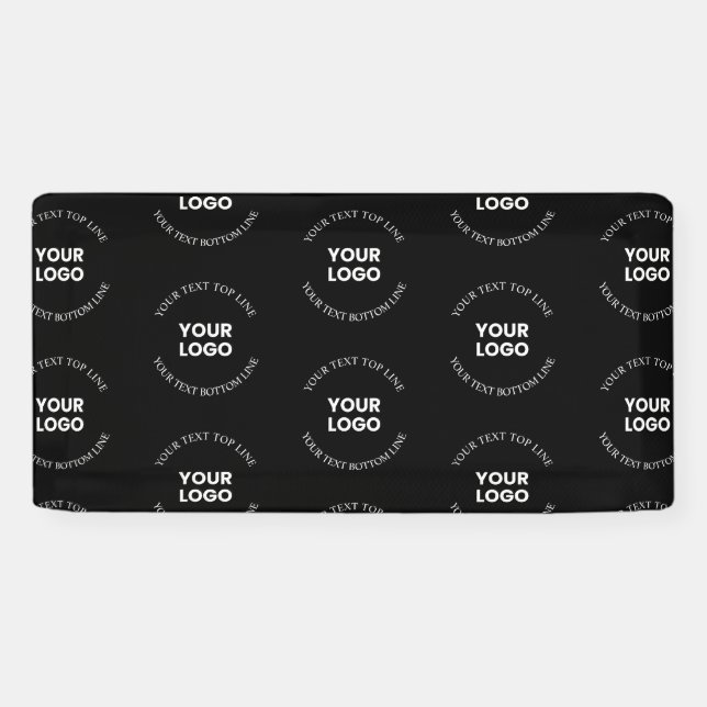 Easy to Replace Logo & Editable Text Pattern Banner (Horizontal)
