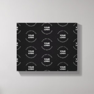 Easy to Replace Logo & Editable Text Pattern Canvas Print
