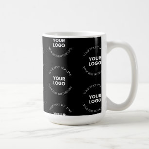 Easy to Replace Logo & Editable Text Pattern Coffee Mug