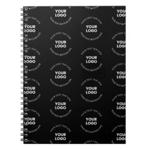 Easy to Replace Logo & Editable Text Pattern Notebook