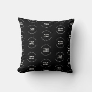 Easy to Replace Logo & Editable Text Pattern Throw Pillow