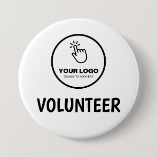 Easy Upload Your Logo Custom Company Volunteer 3 Inch Round Button