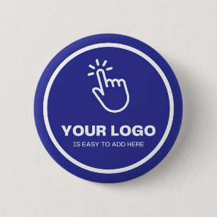 Easy Upload Your Logo Custom Low Minimums Blue 2 Inch Round Button
