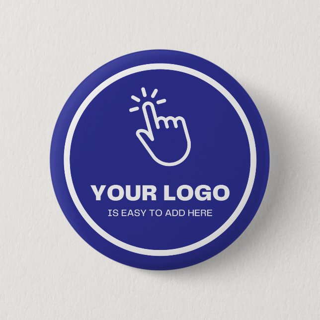 Easy Upload Your Logo Custom Low Minimums Blue 2 Inch Round Button (Front)