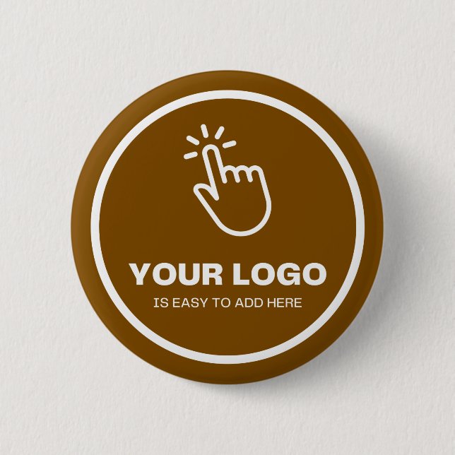 Easy Upload Your Logo Custom Low Minimums Brown 2 Inch Round Button (Front)
