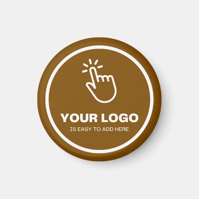 Easy Upload Your Logo Custom Low Minimums Brown Magnet (Front)