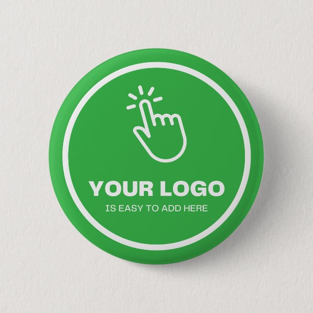 Easy Upload Your Logo Custom Low Minimums Green 2 Inch Round Button (Front)