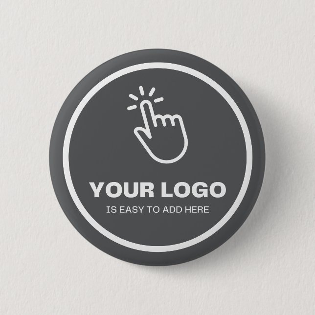 Easy Upload Your Logo Custom Low Minimums Grey 2 Inch Round Button (Front)