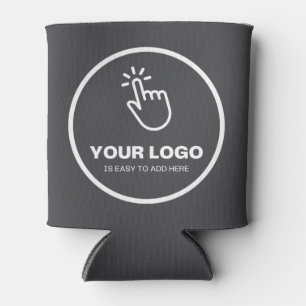 Easy Upload Your Logo Custom Low Minimums Grey Can Cooler
