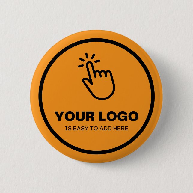 Easy Upload Your Logo Custom Low Minimums Orange 2 Inch Round Button (Front)