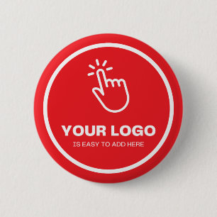 Easy Upload Your Logo Custom Low Minimums Red 2 Inch Round Button