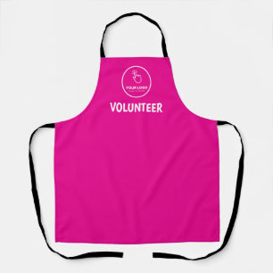 Easy Upload Your Logo Custom Volunteer Pink Apron