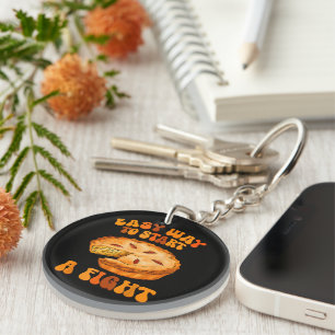 Easy Way to Start A Fight Thanksgiving Pumpkin Pie Keychain