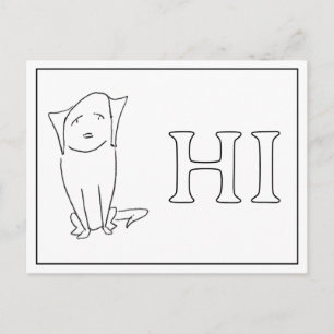 Easygoing Dog Cartoon Saying Hi Postcard