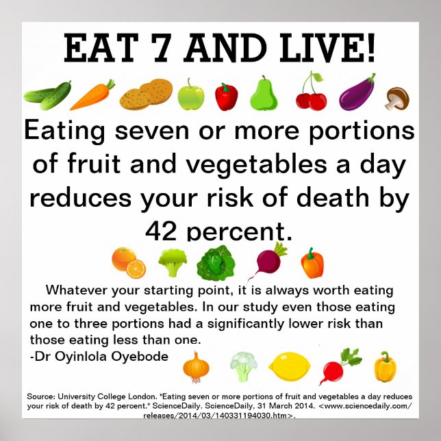 Eat 7 and Live! Poster (Front)