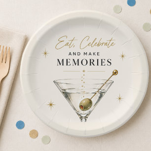 Eat and Celebrate Martini Party  Paper Plate