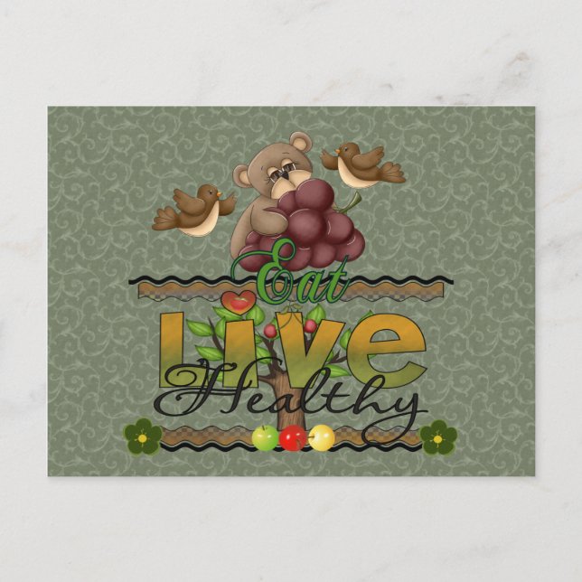 Eat and Live Healthy Postcard (Front)