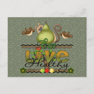 Eat and Live Healthy Postcard
