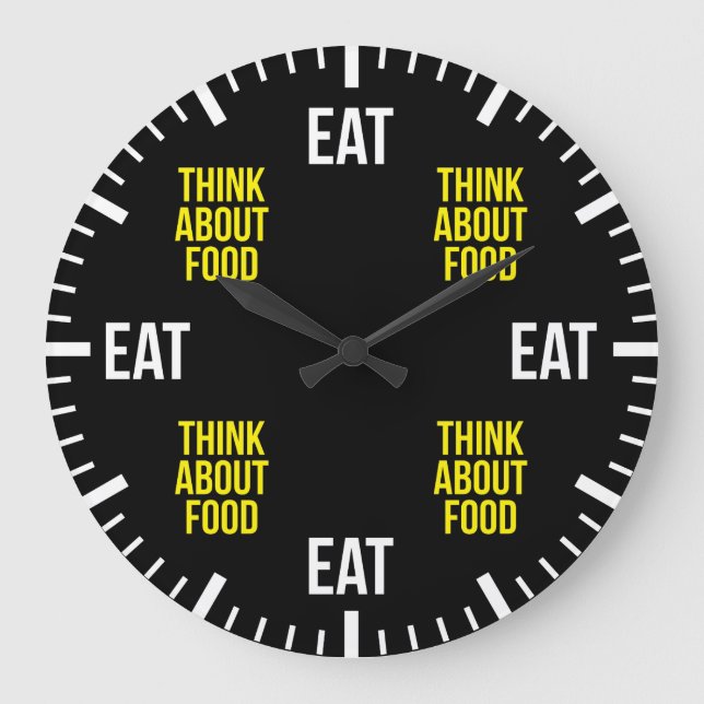 Eat and Think About Food - Funny Large Clock (Front)
