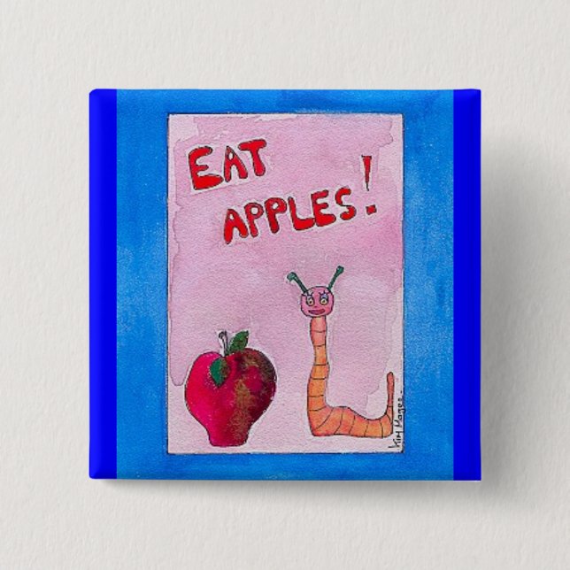 eat apples Button (Front)
