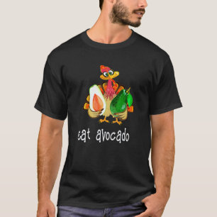 Eat Avocado Turkey Pilgrim Hat Vegan Thanksgiving T-Shirt