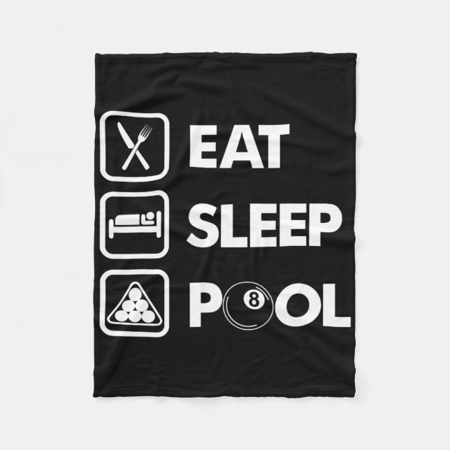 Eat  billiards championship fleece blanket (Front)