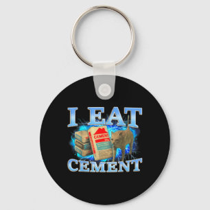 Eat Cement Funny Cat Meme Oddly Specific Dank Cats Keychain