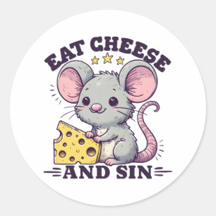 Eat Cheese And Sin Classic Round Sticker