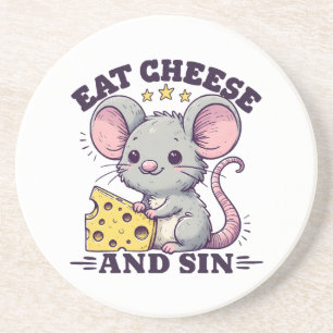 Eat Cheese And Sin Coaster