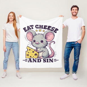 Eat Cheese And Sin Fleece Blanket