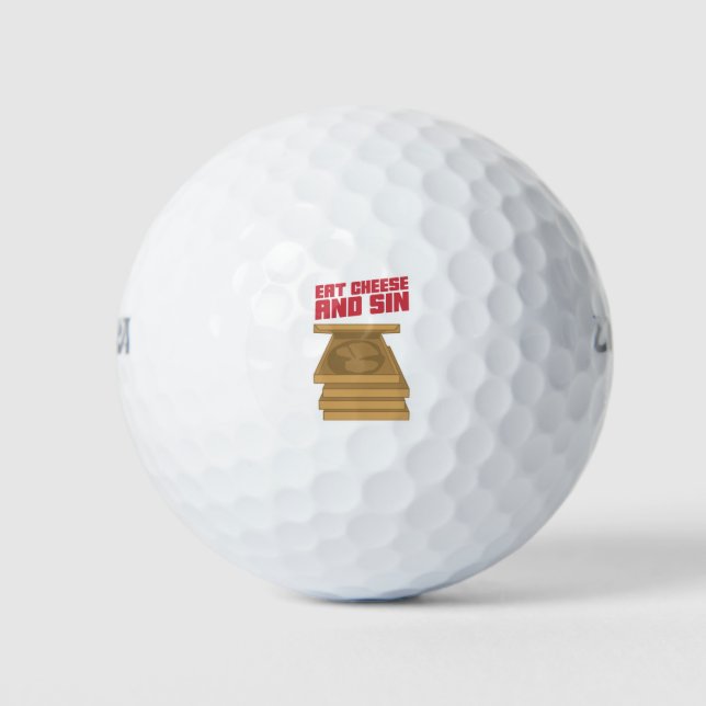 Eat Cheese And Sin Golf Balls (Front)