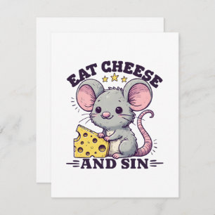 Eat Cheese And Sin Holiday Card