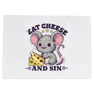 Eat Cheese And Sin Large Gift Bag