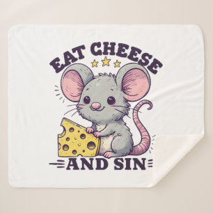 Eat Cheese And Sin Sherpa Blanket
