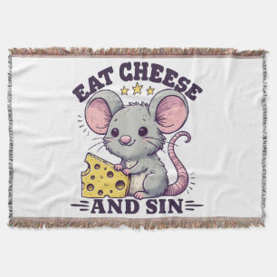 Eat Cheese And Sin Throw Blanket