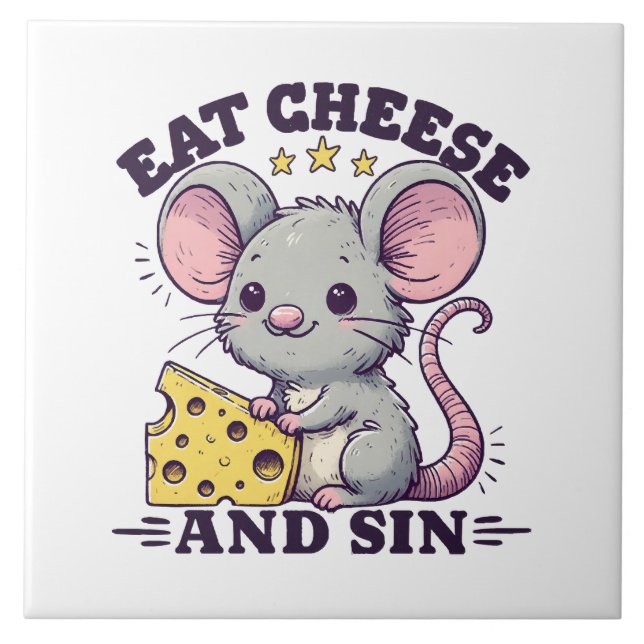 Eat Cheese And Sin Tile (Front)