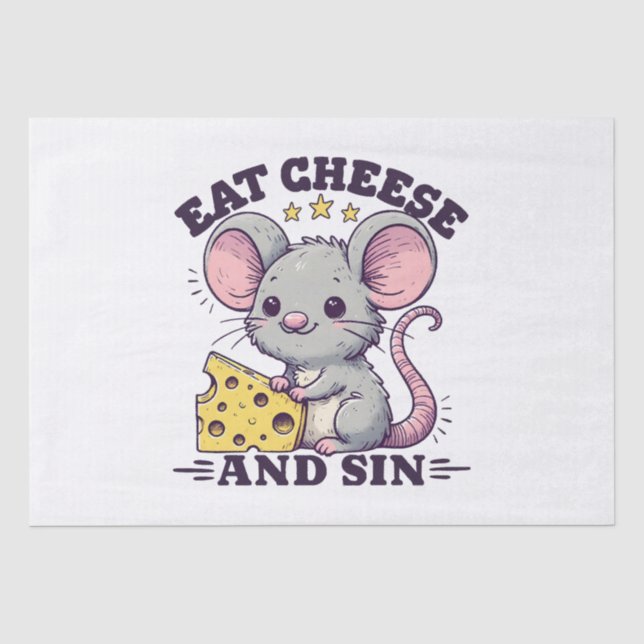 Eat Cheese And Sin Tissue Paper (Front)