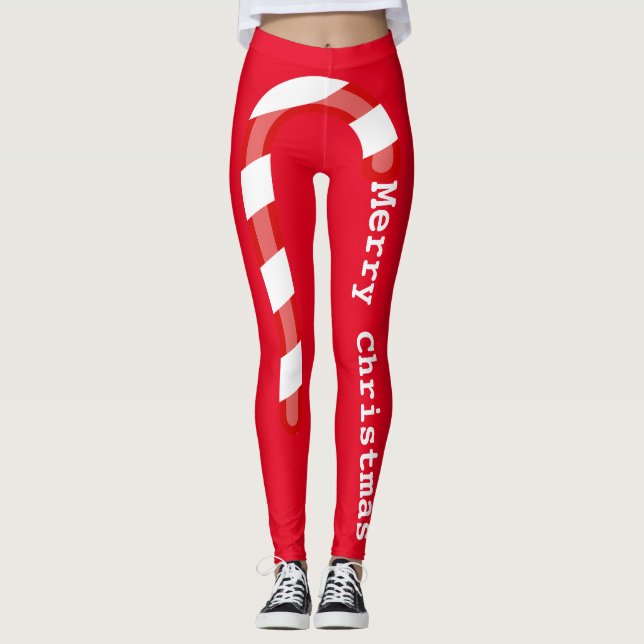 Eat Christmas Candy Cane Leggings (Front)