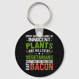 Eat Con Anti Vegan Bbq Breakfast Food  Keychain