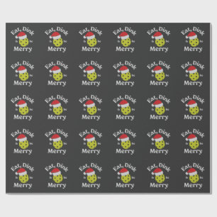 Eat Dink and Be Merry Pickleball Christmas Wrapping Paper